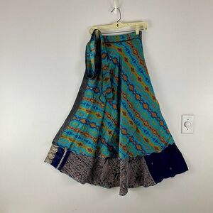 Reversible Upcycled Magic Sari Wrap Maxi Skirts